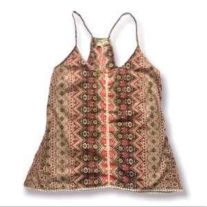 Japna Pattern Racerback Tank Top With Slit on Back